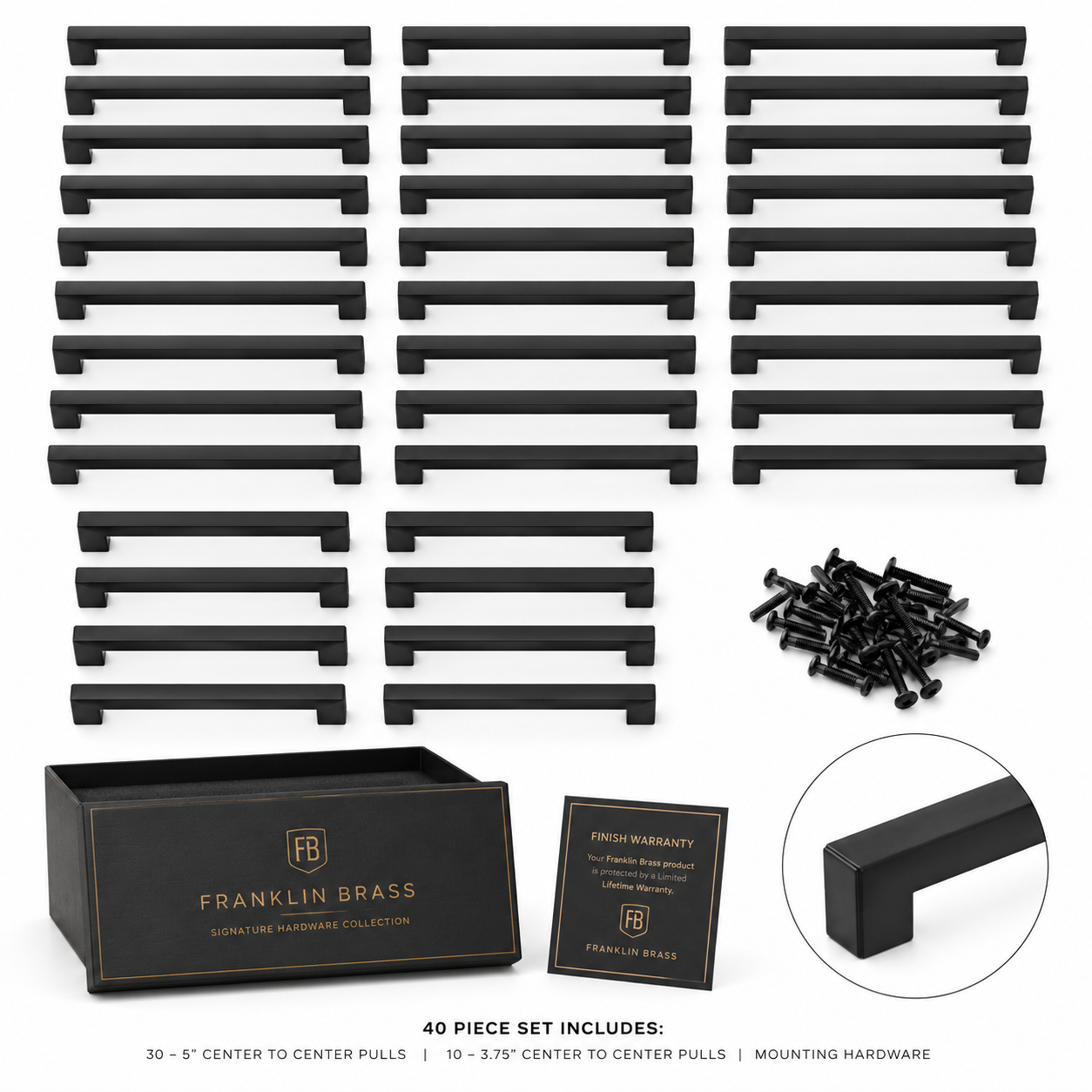 Matte Black Cabinet Hardware Complete Kitchen Set (40-Piece)