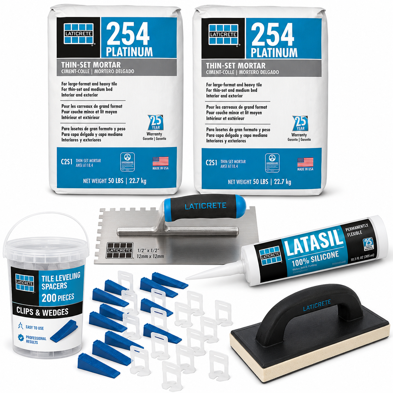Professional Tile Installation Supply Kit (Large-Format Tile, 200 sq. ft. Coverage)